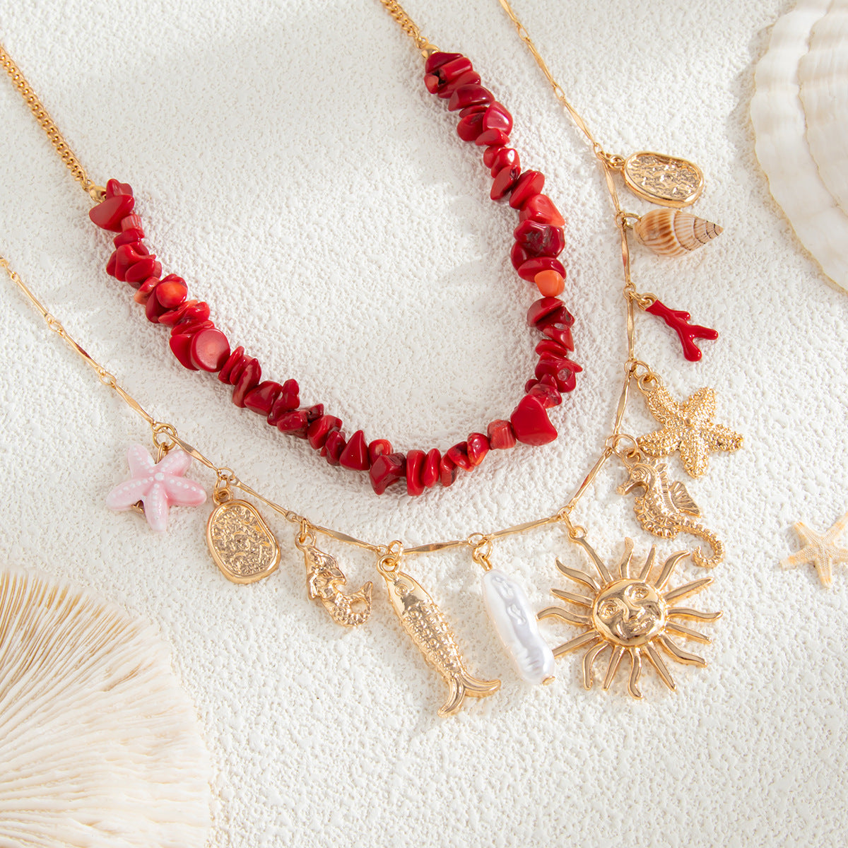 Starfish & Seahorse Coastal Necklace