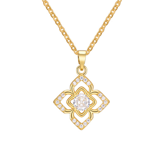 European And American Cross-Border Zircon Flower Necklace
