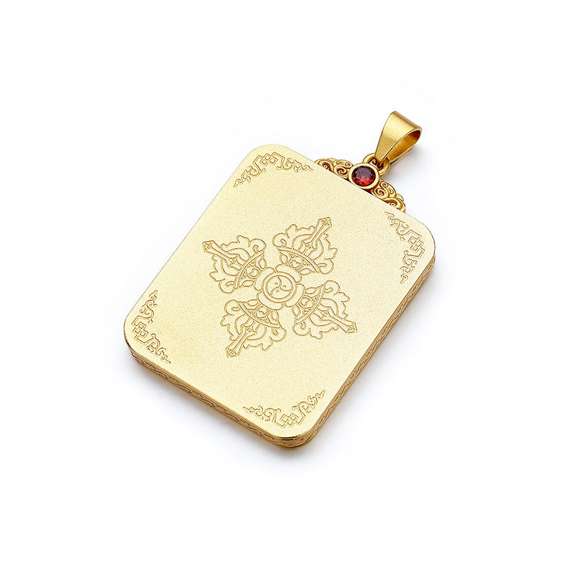 Steel Pendant – Vintage Tibetan Thangka Box Pendant
