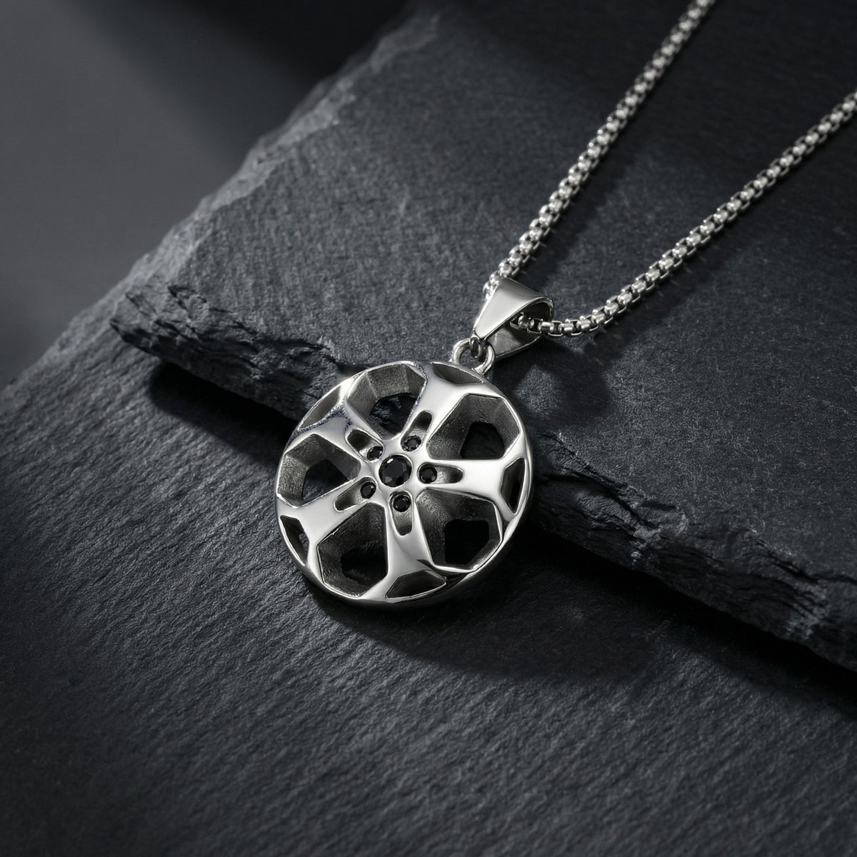 Ship Wheel Stainless Steel Pendant for Men