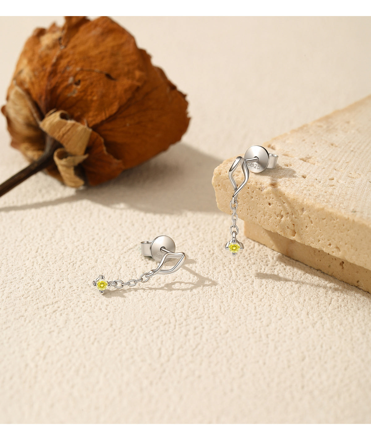 925 Sterling Silver Long Geometric Moissanite Earrings