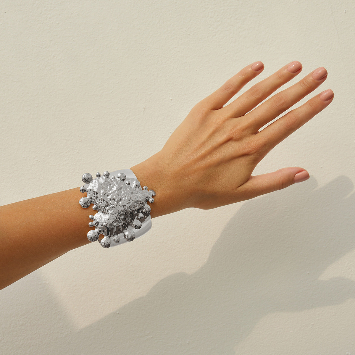 Planderful Open Heart Bracelet With Personalized Hammered Pattern Vienna Verve For Women