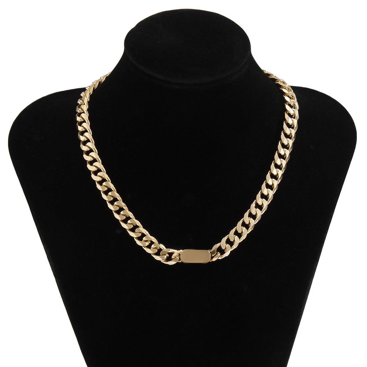 Planderful Metal Chain Necklace For Men Bold Geometric Hip Hop Statement Jewelry