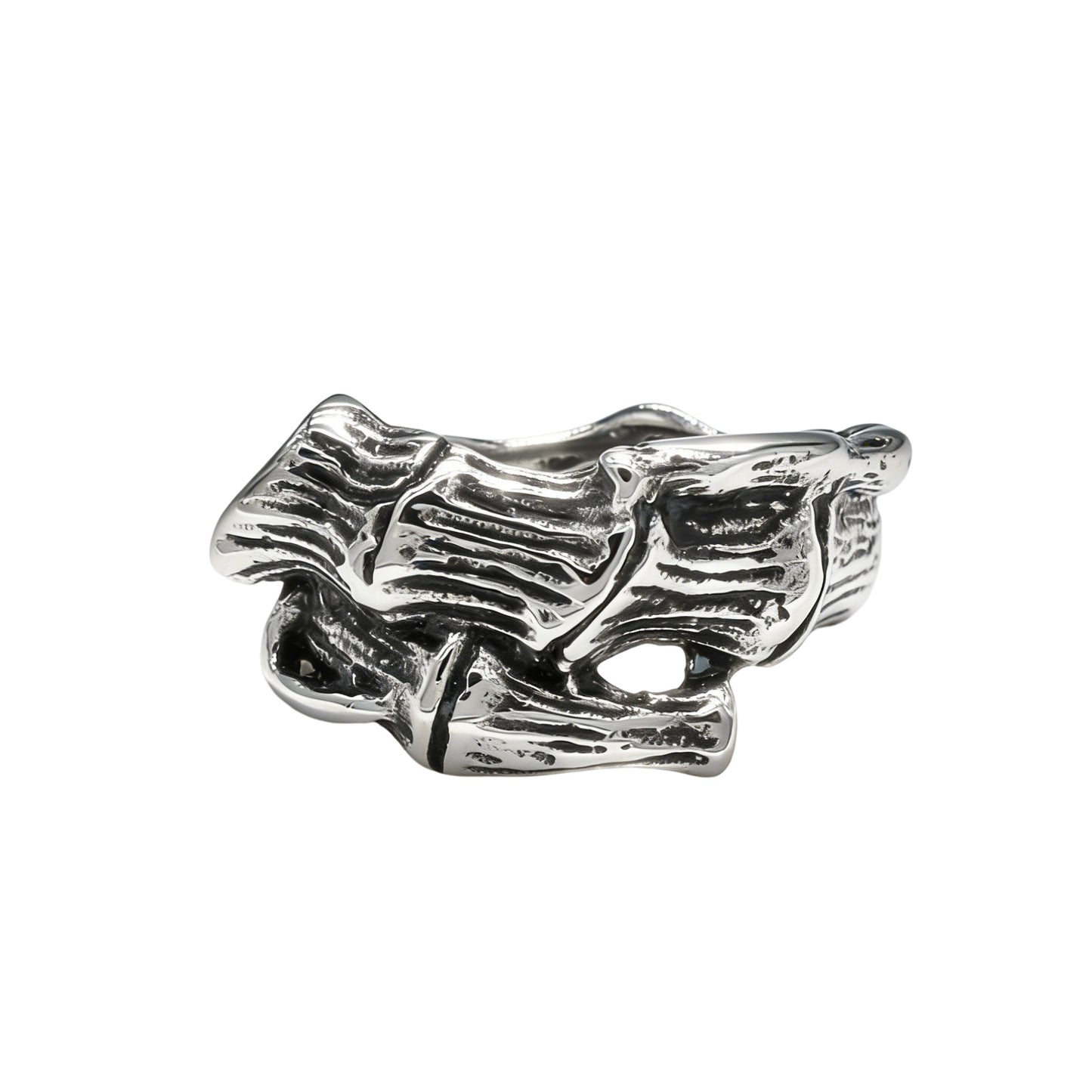 Planderful Titanium Steel Ring Personalised Retro Bamboo Protection Statement Unisex For Men And Women