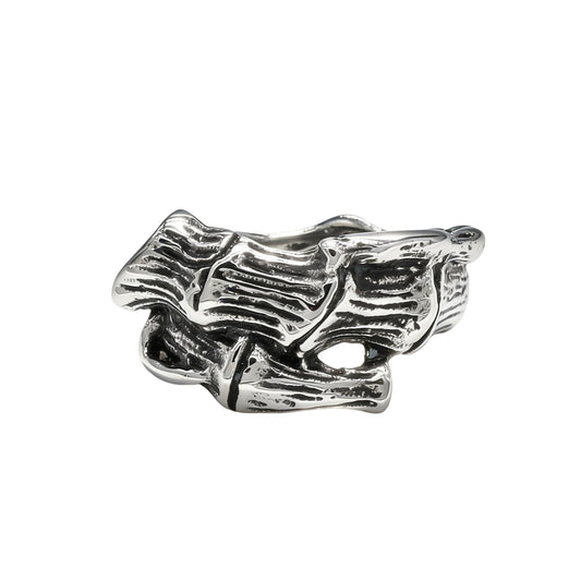 Planderful Titanium Steel Ring Personalised Retro Bamboo Protection Statement Unisex For Men And Women