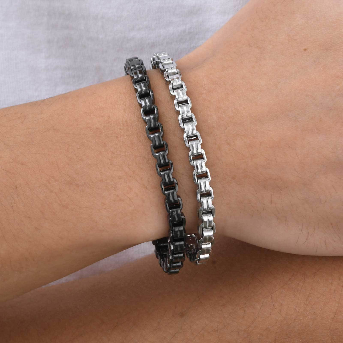 Black Stainless Steel Bracelet for Men