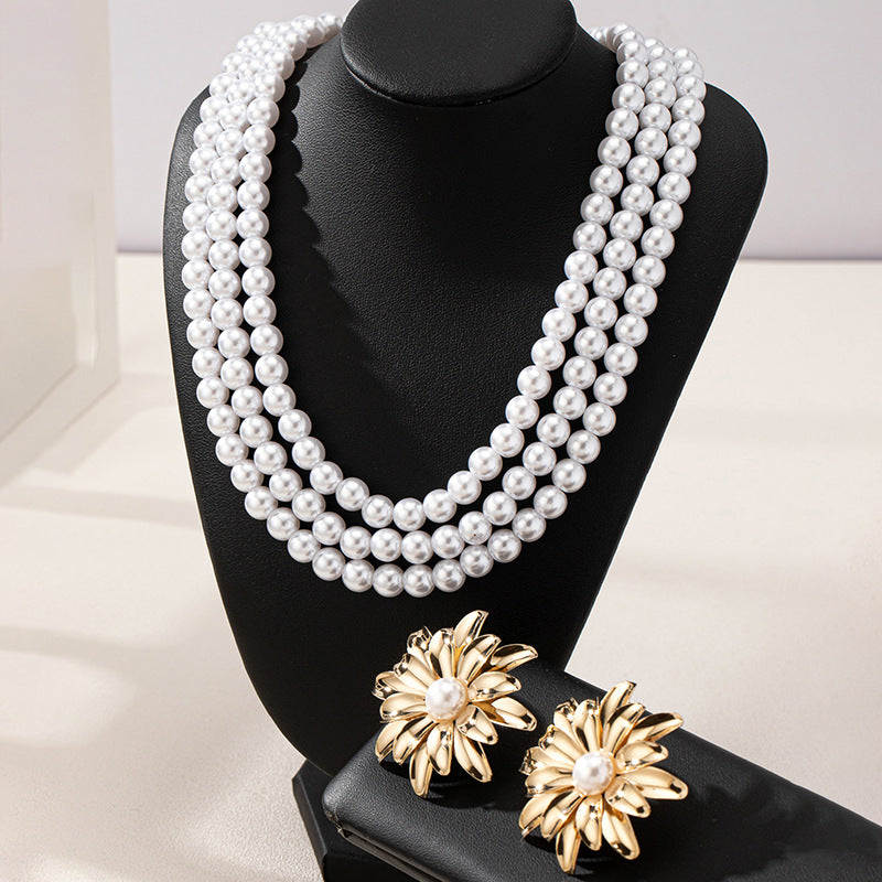 Elegant Imitation Pearl Jewelry Set for Women by Planderful