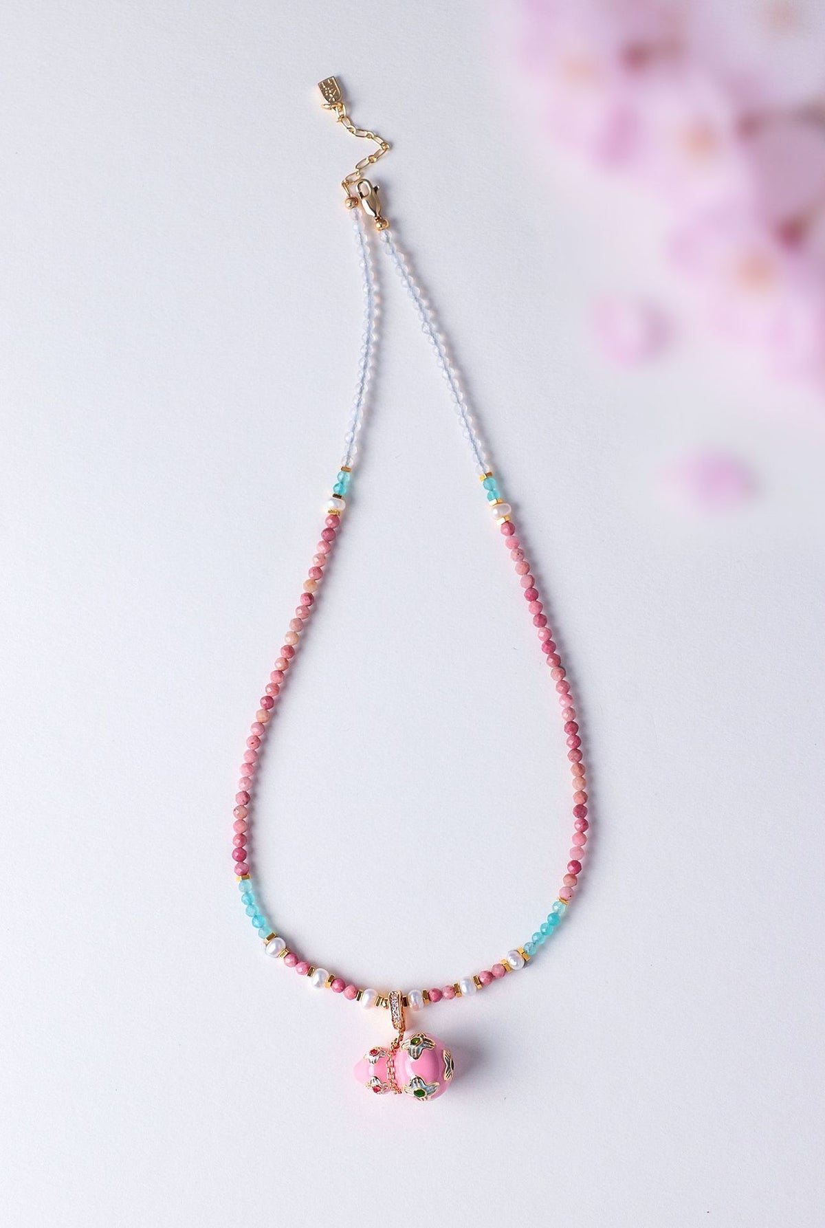 Amethyst Pearl Gourd Pendant Necklace