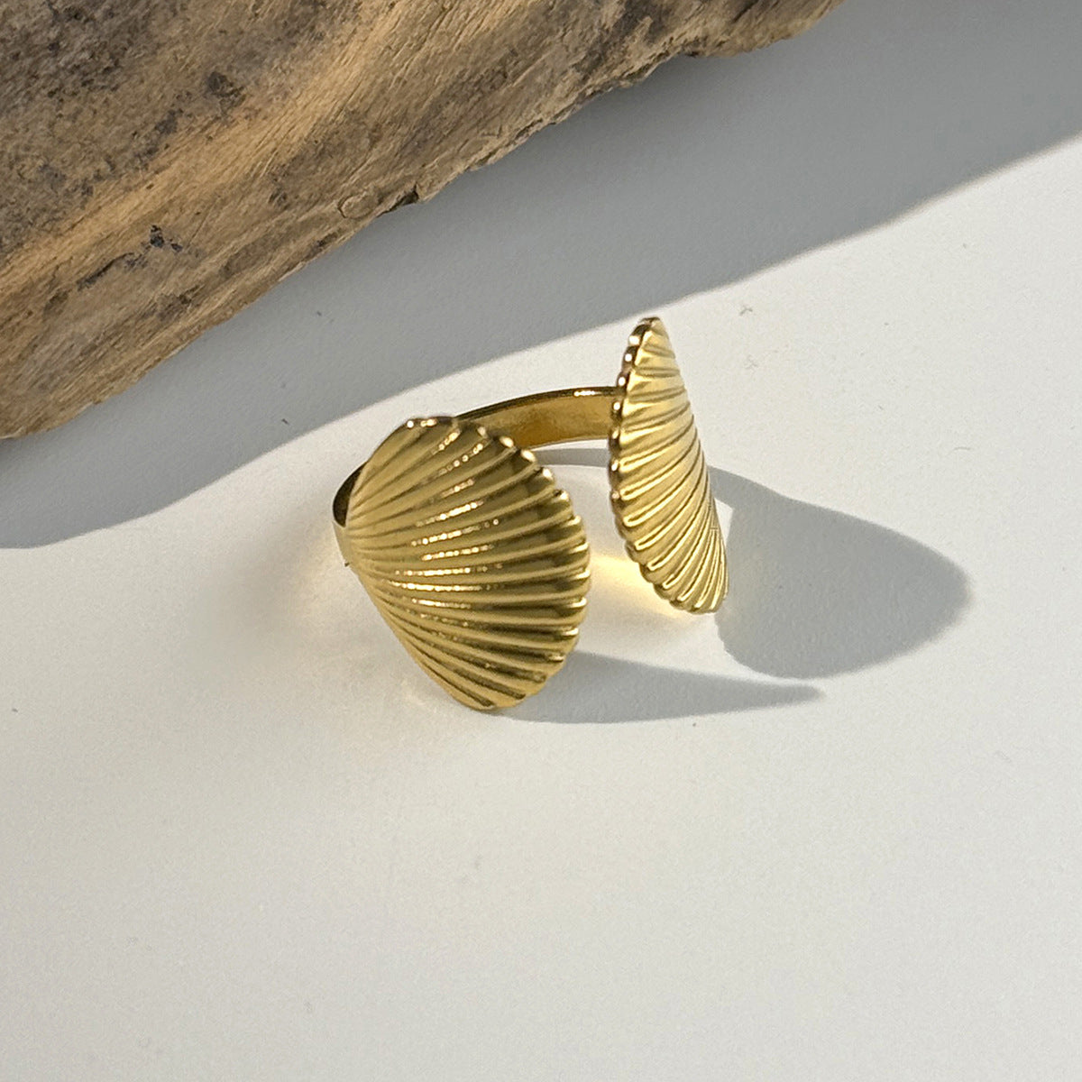 Planderful Stainless Steel Butterfly Ring For Women Vienna Verve Vacation Style Hollow Geometric Opening Jewelry