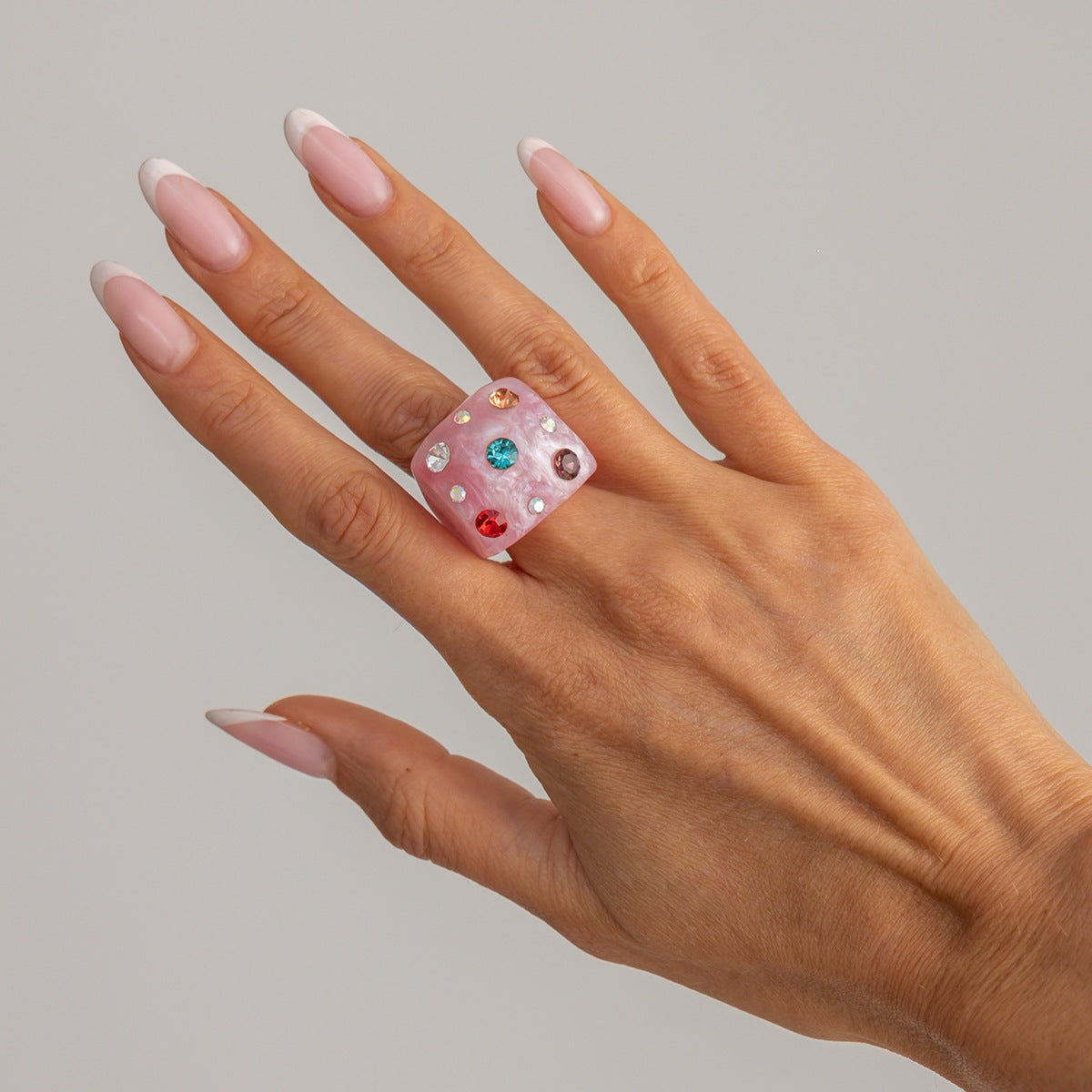 Planderful Zircon Square Ring For Women Smudged Micro Inlaid Sparkling Statement Jewelry Vienna Verve