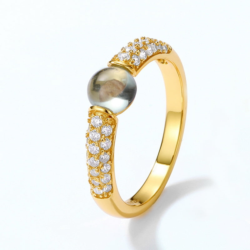 S925 Sterling Silver Colored Crystal Signature Ring