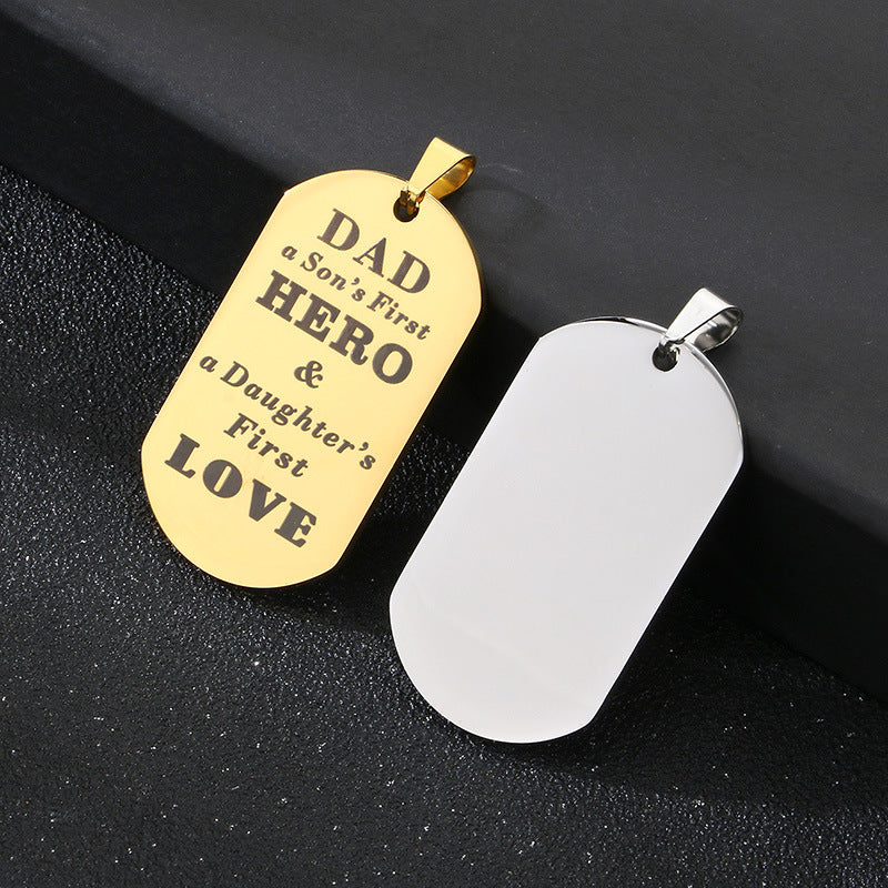 Dad Hero Stainless Steel Pendant Fathers Day Gift For Men