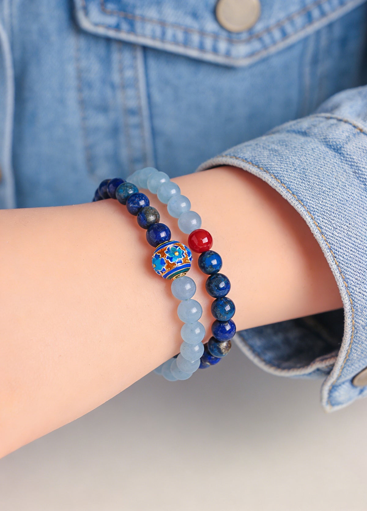 Lapis Lazuli Chalcedony Agate Bracelet
