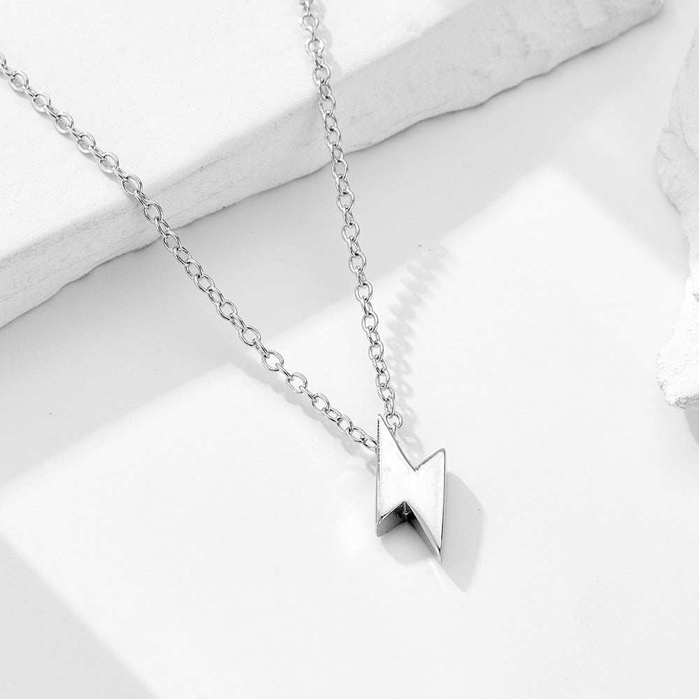 S925 Sterling Silver Mini Lightning Pendant Necklace