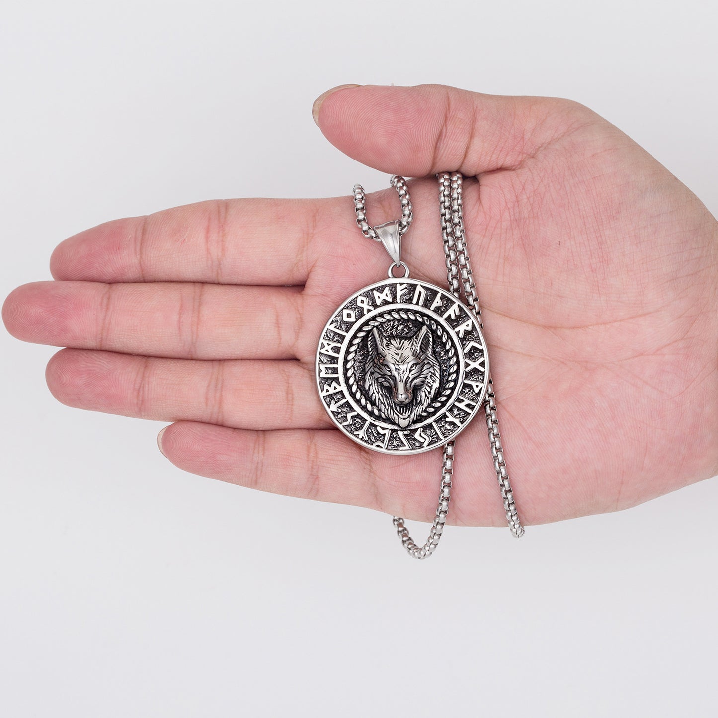 Steel Necklace - Vintage Nordic Rune Pendant