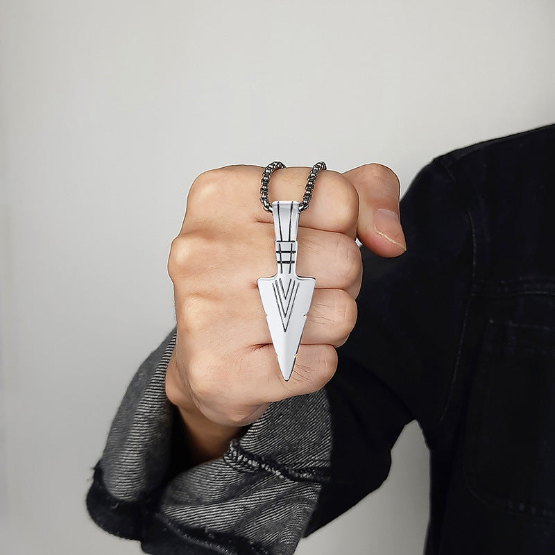 Spearhead Pendant Hip-Hop Wind Titanium Steel Necklace Men's Titanium Steel Pendant