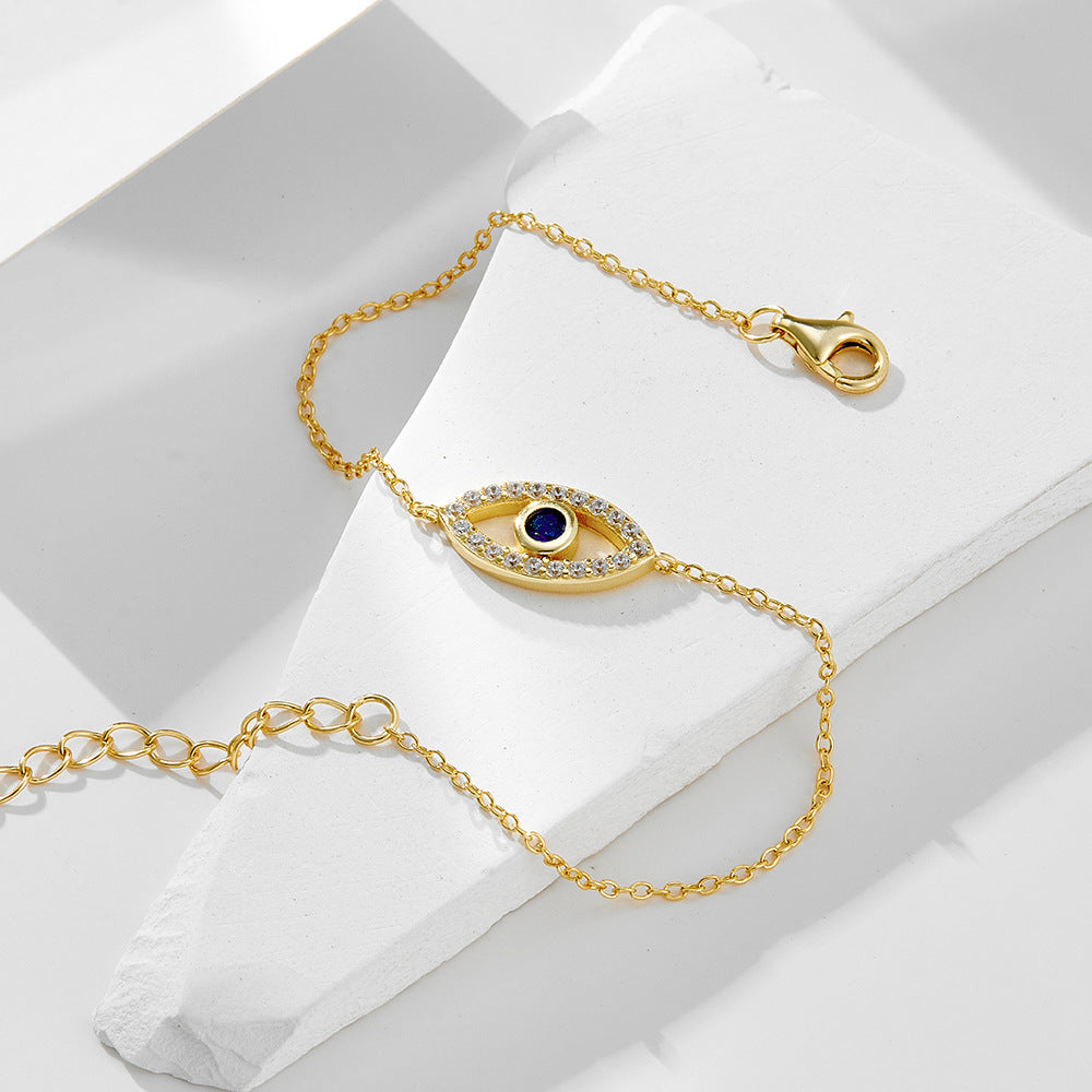 S925 Sterling Silver Zircon Eye Bracelet Devil's Eye Bracelet
