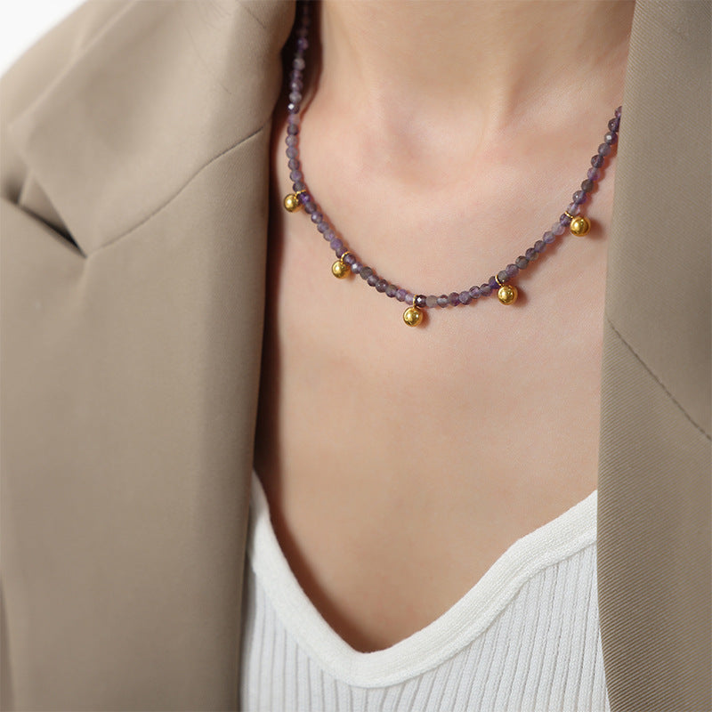 Luxurious Handcrafted Natural Stone Beaded Necklace for Elegant Women