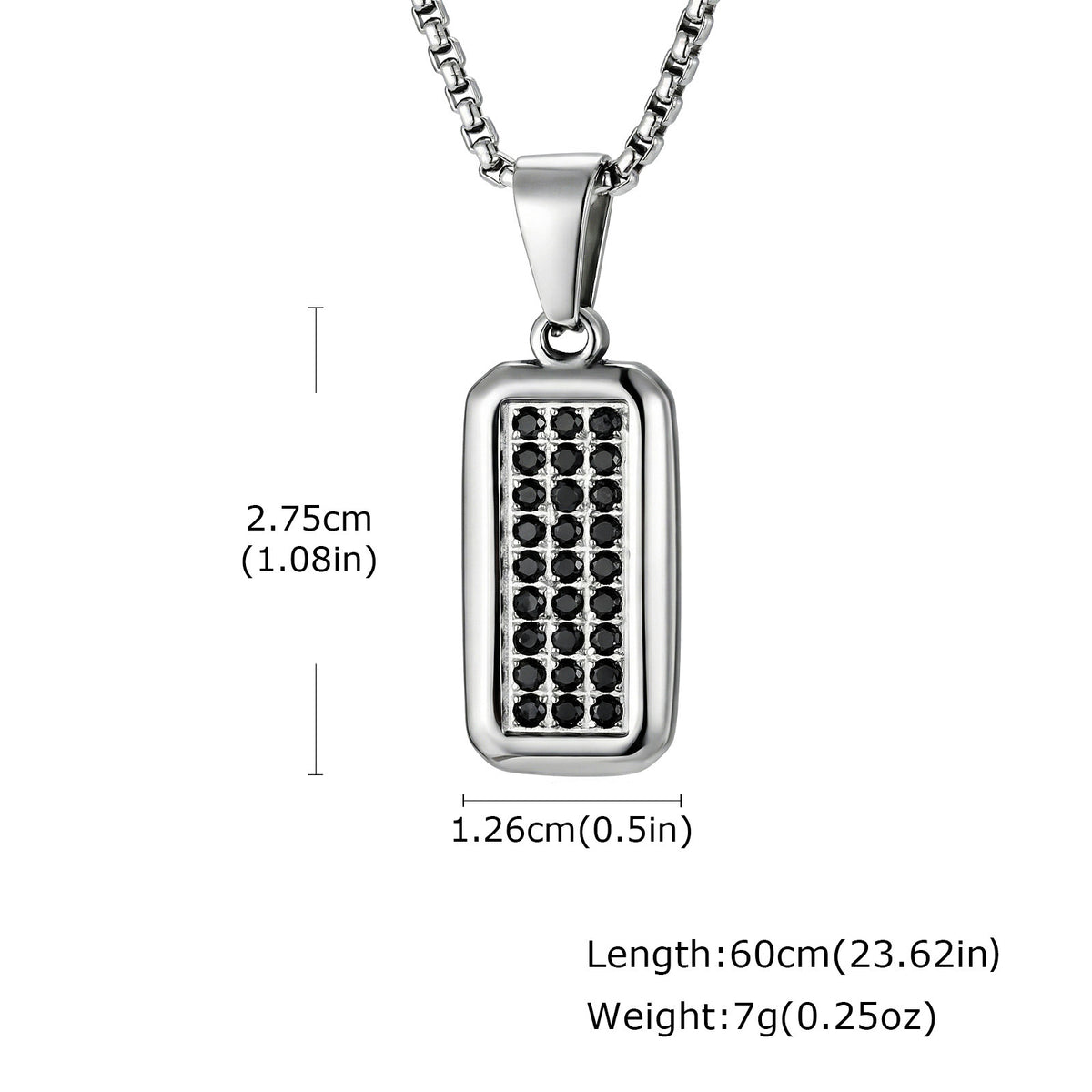 Zircon Geometric Stainless Steel Pendant for Men