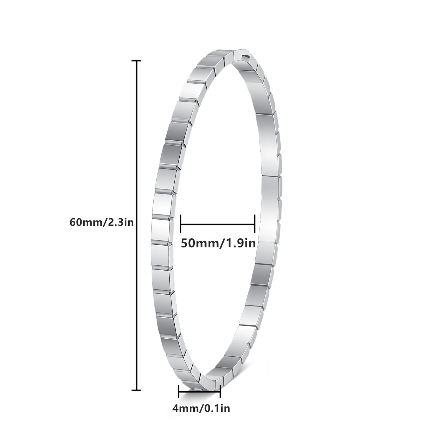 Unisex Stainless Steel 4MM Square Round Bracelet By Planderful Everyday Genie For Everyday Style And Protection