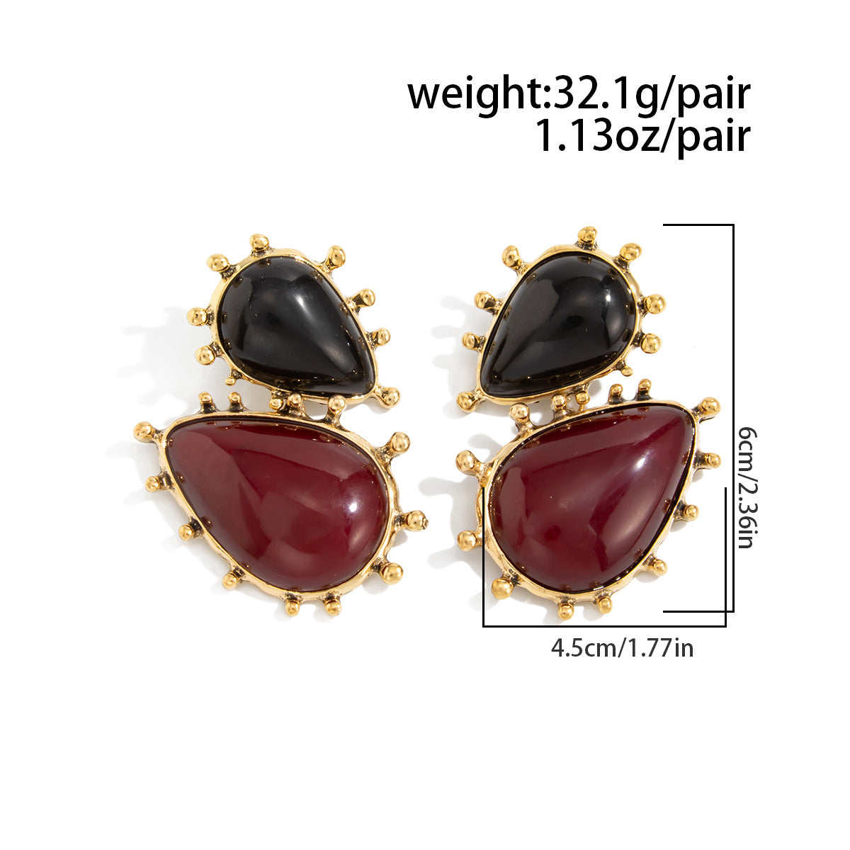 Planderful Vienna Verve Water Drop Earrings Large Geometric Resin Gem Statement Jewelry For Bold Women