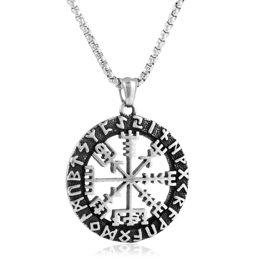 European And American Stainless Steel Hollow Pendant Necklace