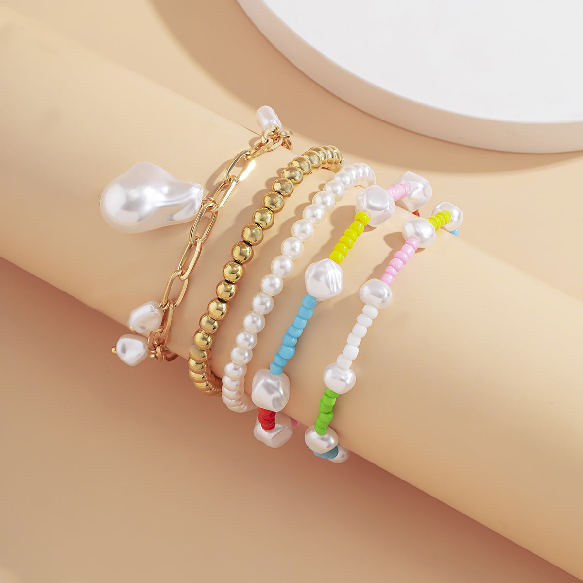 Planderful Vienna Verve Imitation Pearl Bracelet For Women Ethnic Beaded Statement Jewelry