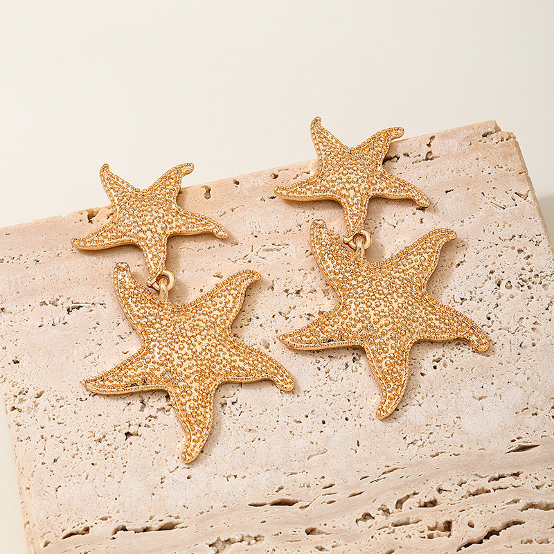 Planderful Vienna Verve Earrings – Exaggerated Fringed Design with Marine Element