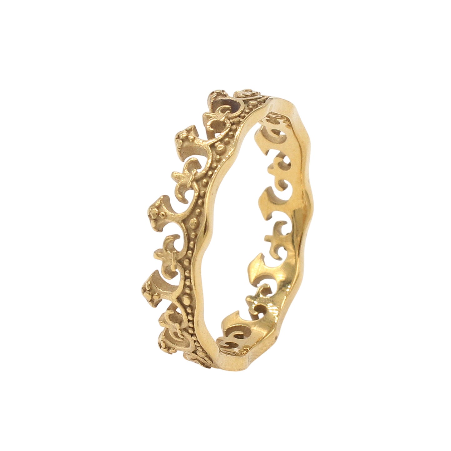 Planderful Jewelry Gothic Crown Ring In Titanium Steel Retro European Style Size 7 To 12