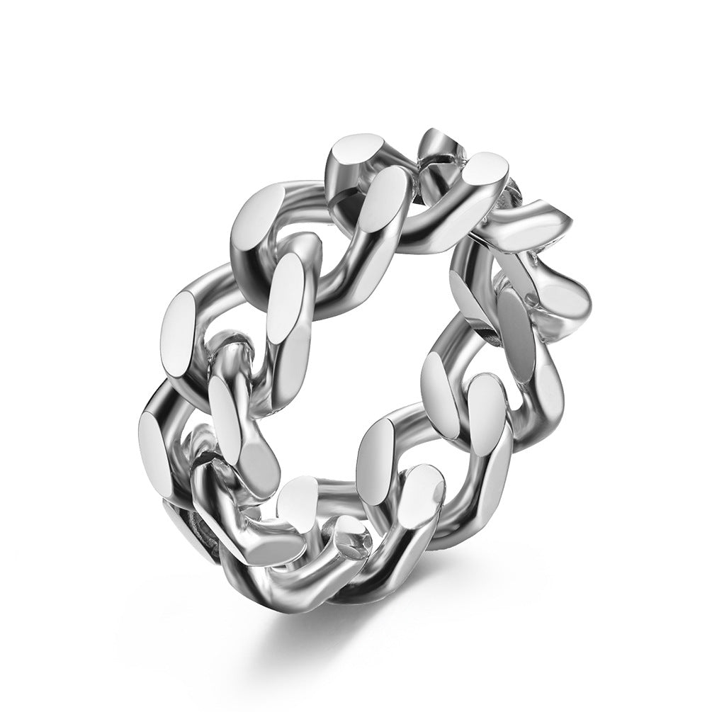 European and American Trendy Titanium Steel Chain Ring