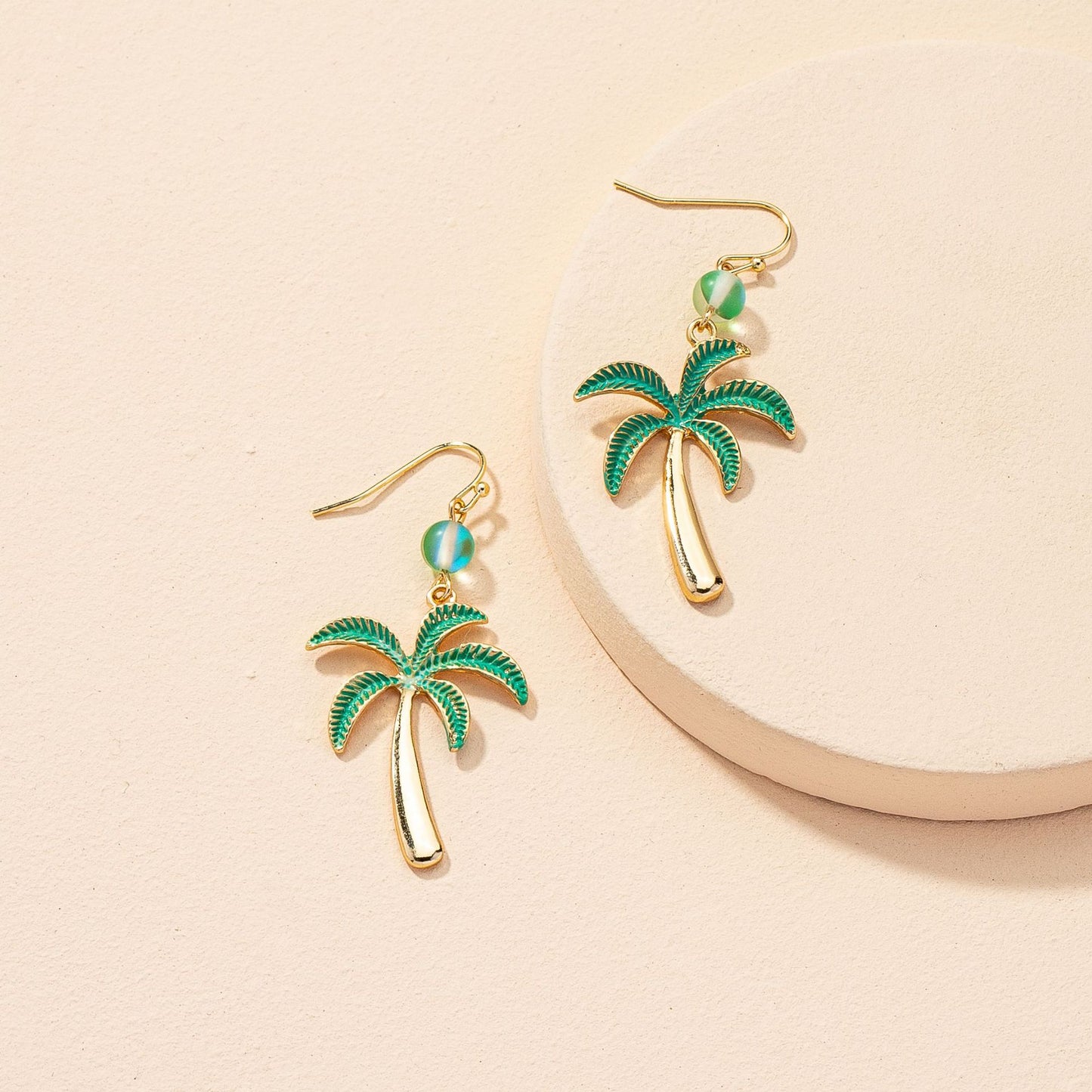 European Coastal Glam Dripping Coconut Tree Earrings