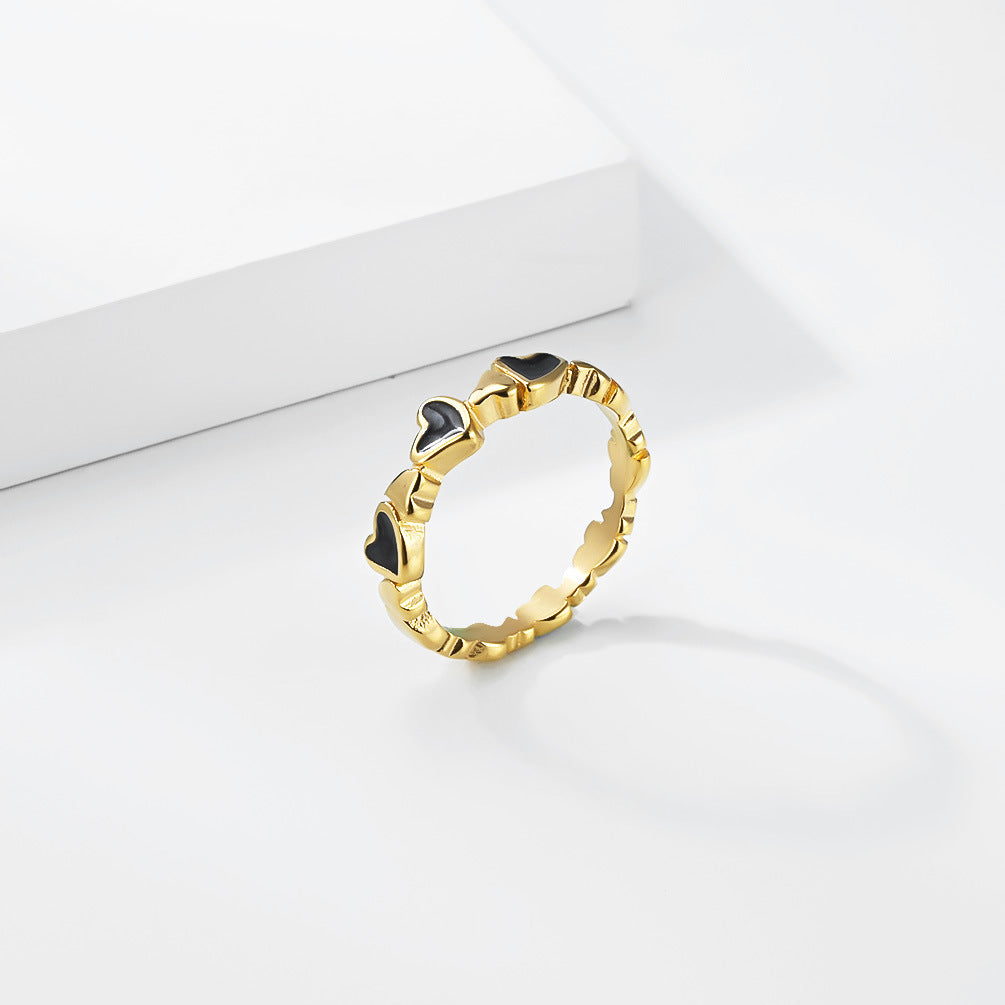 Steel Ring – Elegant Heart-Shaped Drop For Women