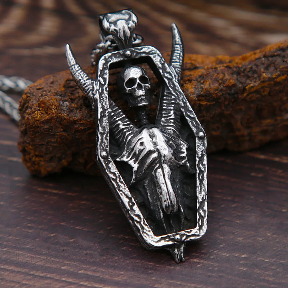 Punk Skull Stainless Steel Men's Pendant Necklace