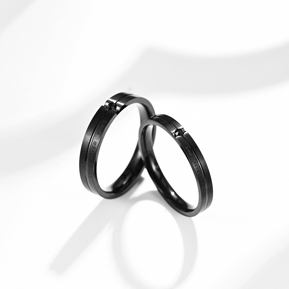 European and American Style Titanium Steel Couple Rings