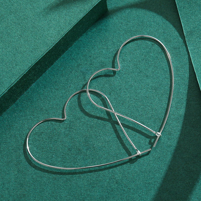 925 Sterling Silver Heart-shaped Minimalist Earrings