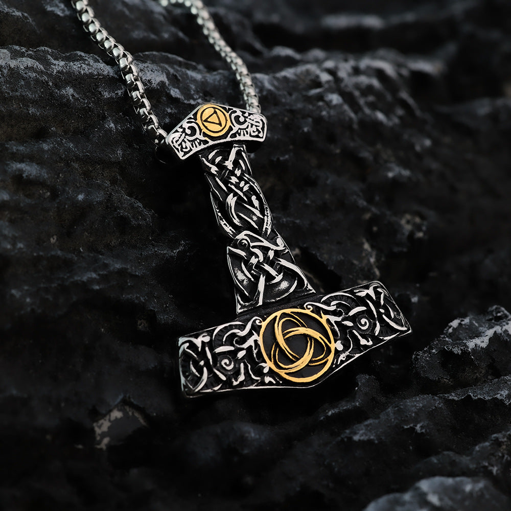 Nordic Viking Pendant Vintage Celtic Knot Men's Necklace