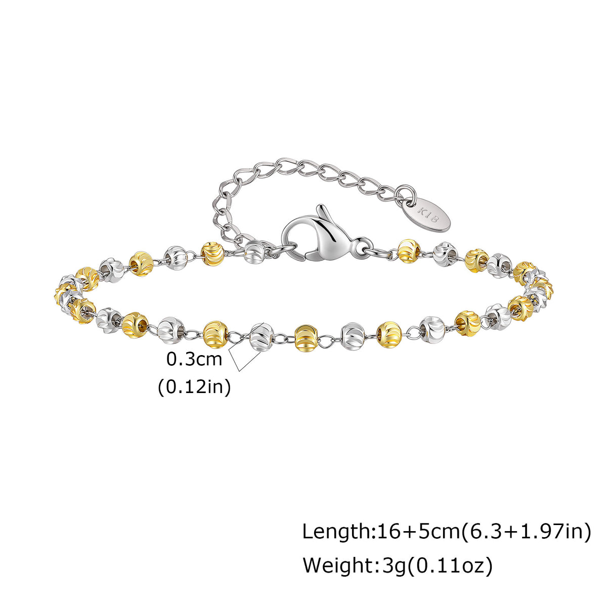 Korean Metal Splicing Beaded Stainless Steel Bracelet