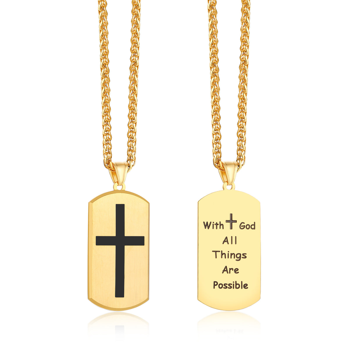 Scripture Cross Stainless Steel Pendant for Men
