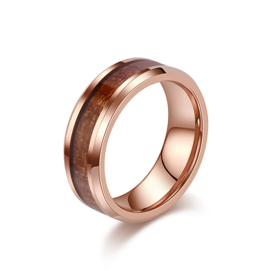 Planderful Everyday Genie Durable Tungsten Wood Grain Ring Unisex Luxury Jewelry For Men Women