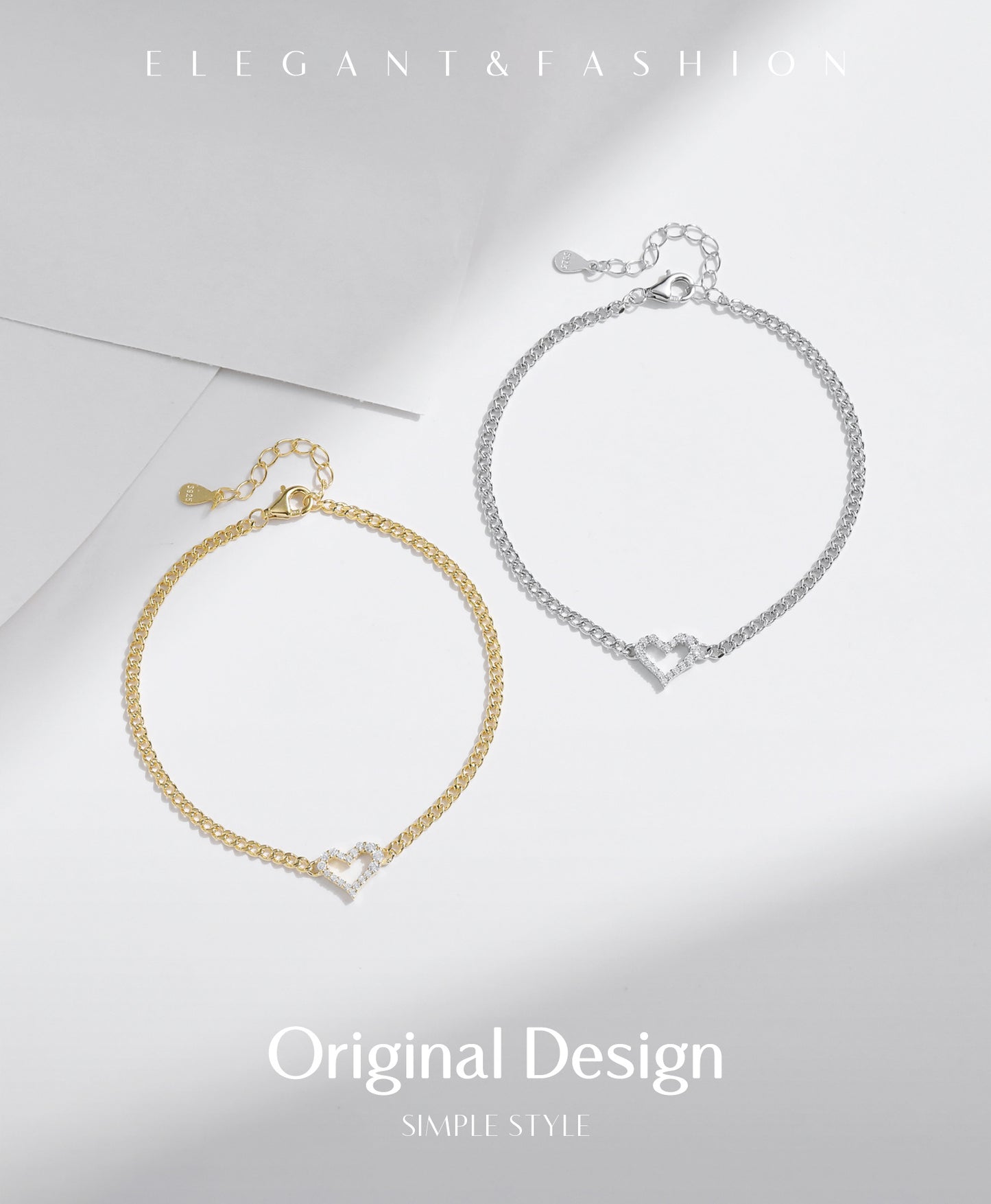 Planderful Moissanite Sparkling Bracelet – Irregular Love Design with VVS1 Clarity