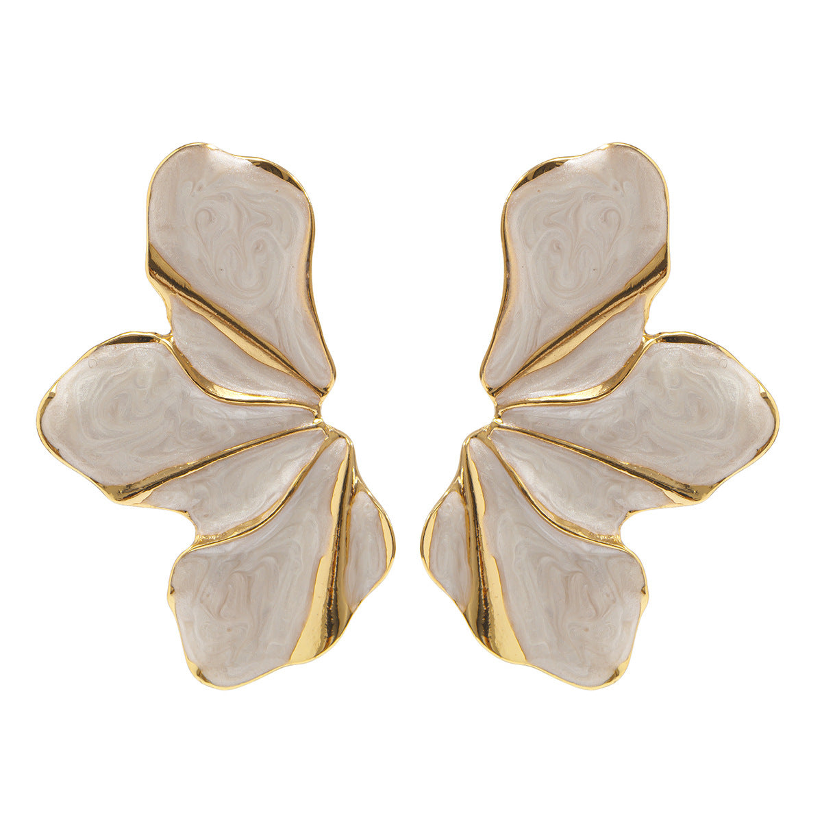 Planderful Vienna Verve Petal Flower Stud Earrings Exaggerated Petal Design For Women