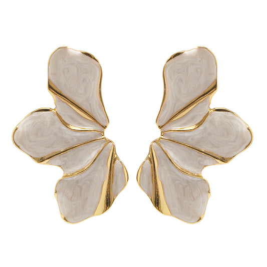 Planderful Vienna Verve Petal Flower Stud Earrings Exaggerated Petal Design For Women
