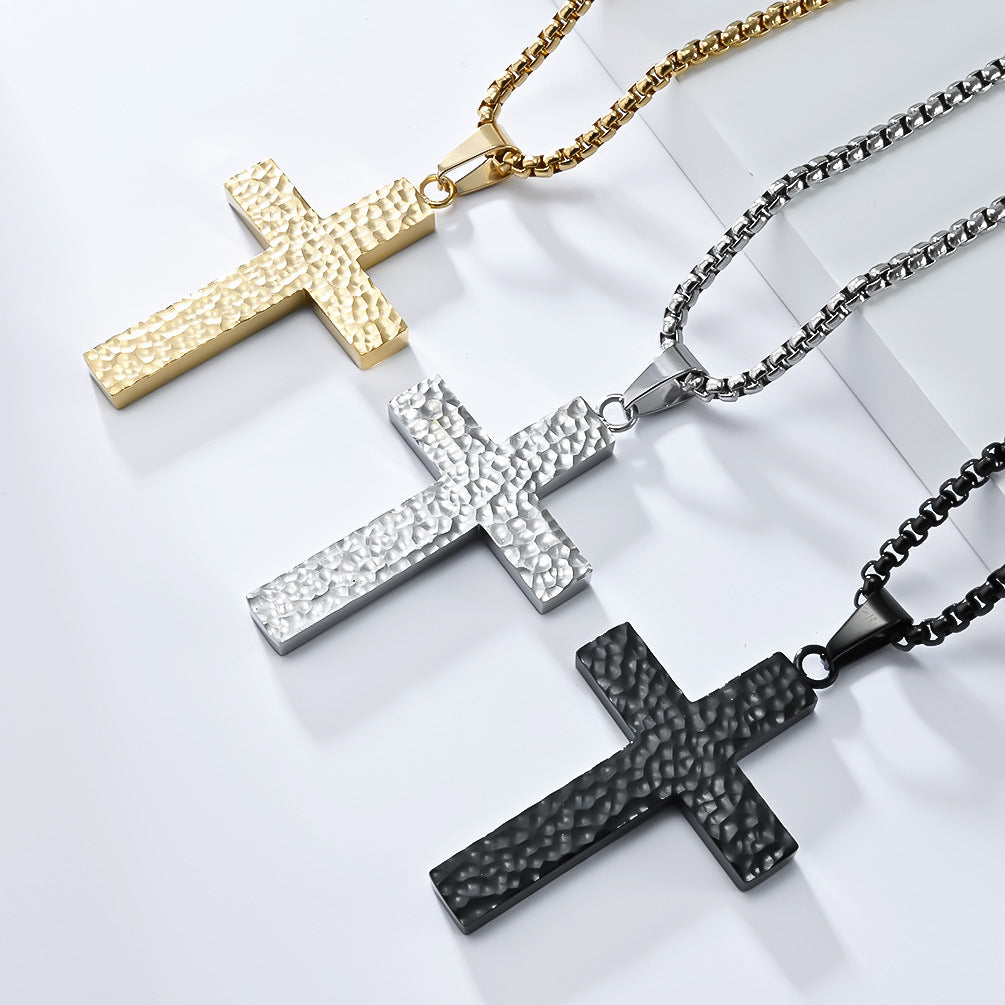 Steel Necklace – Statement Cross Necklace