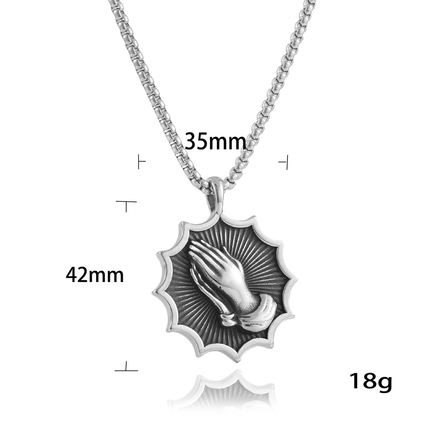 European And American Stainless Steel Two-Hand Pendant Necklace