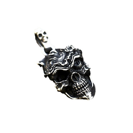 Punk-Inspired Stainless Steel Skull Pendant for Men - New European and American Titanium Steel Accessories