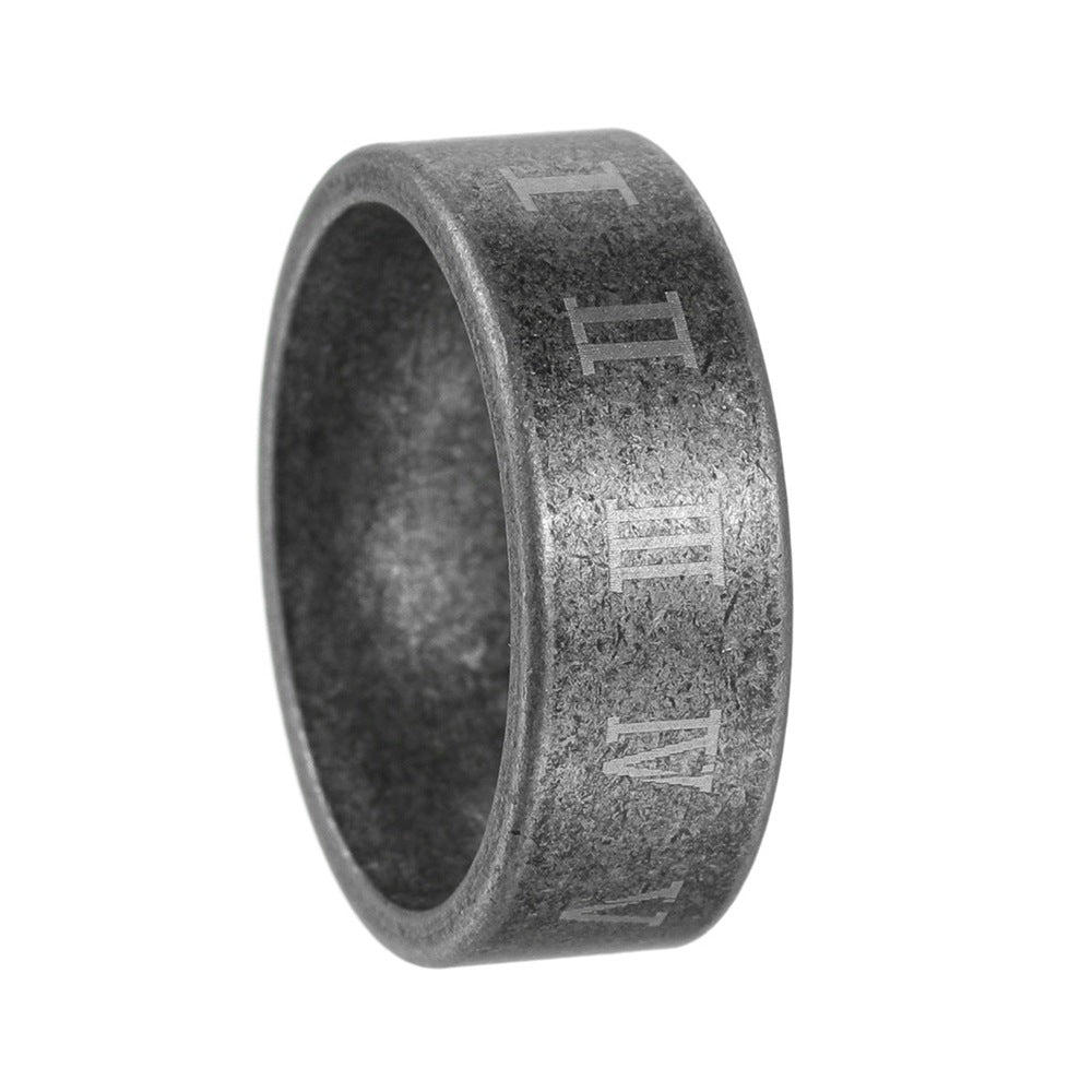 Planderful Everyday Genie Roman Numerals Ring Unisex Stainless Steel Durable Statement Jewelry