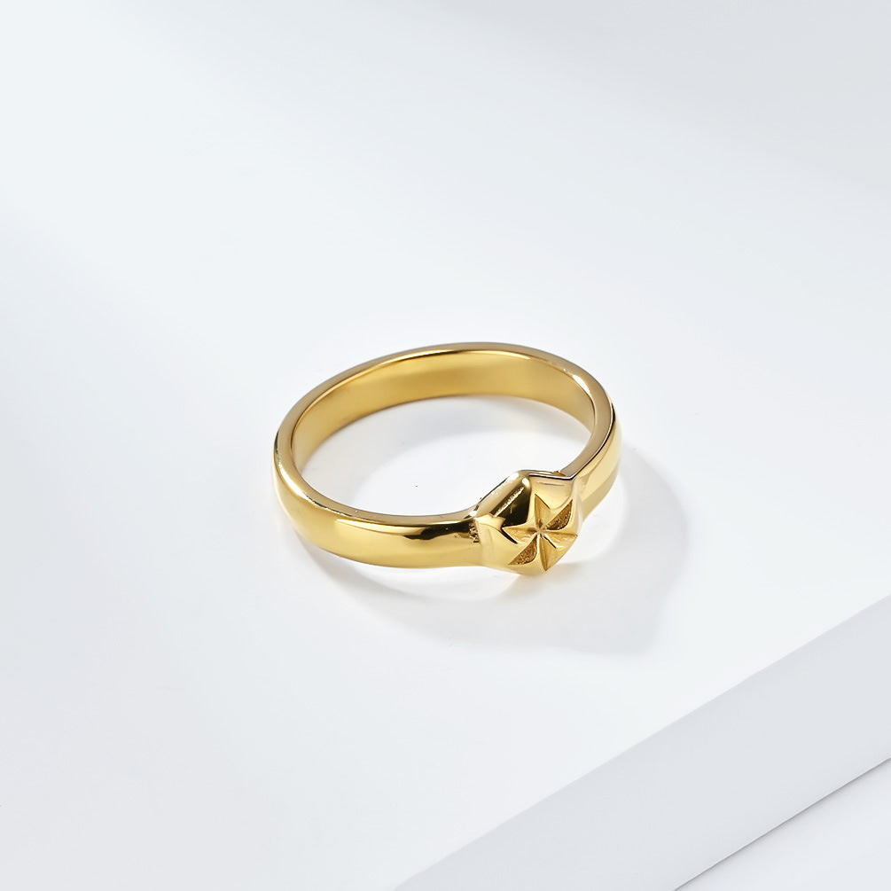 Cross-Border Neutral Style Titanium Steel Women Wedding Ring