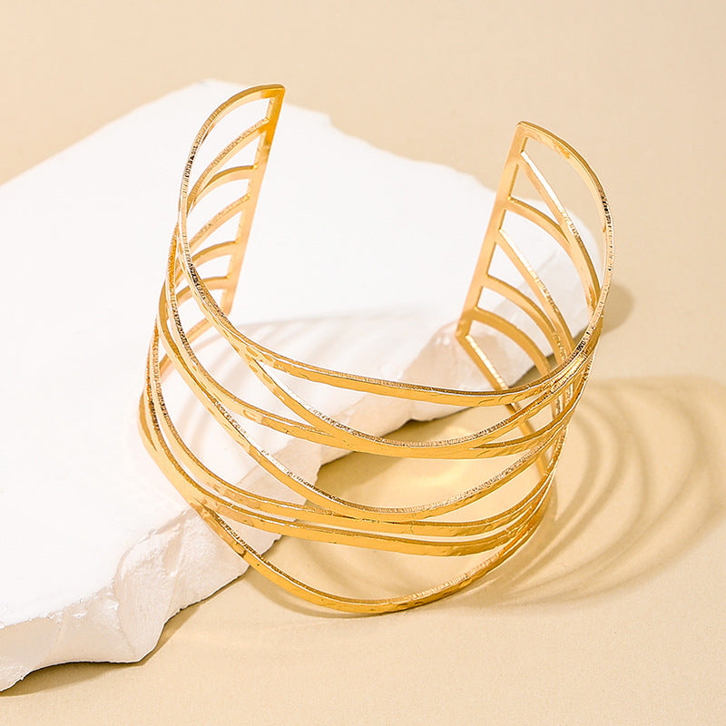 Retro Hollow Multi-Layer Metal Bracelet from Vienna Verve Collection