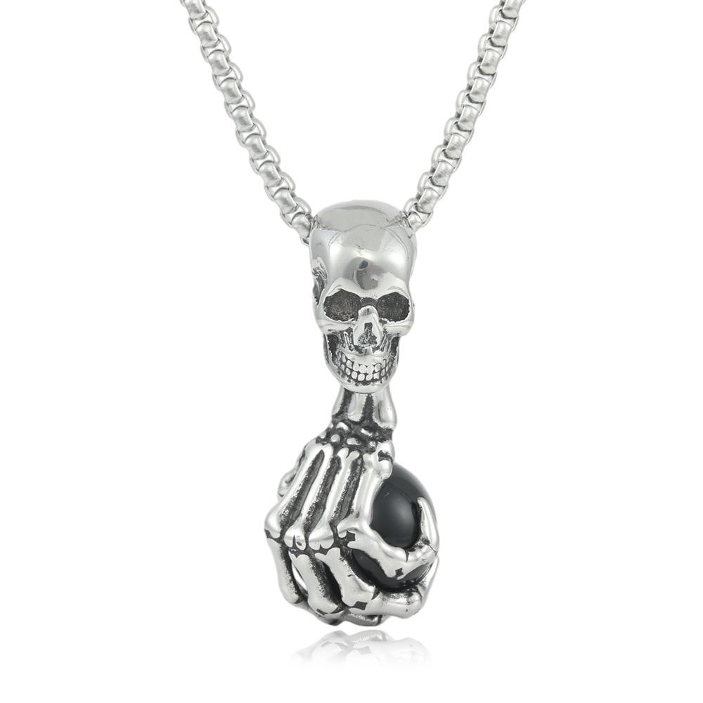 European And American Stainless Steel Skull Pendant Necklace