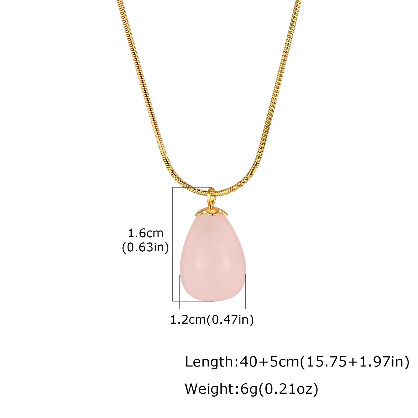 Stainless Steel Water Drop Powder Crystal Pendant Design Collarbone Chain Advanced Isn't Necklace